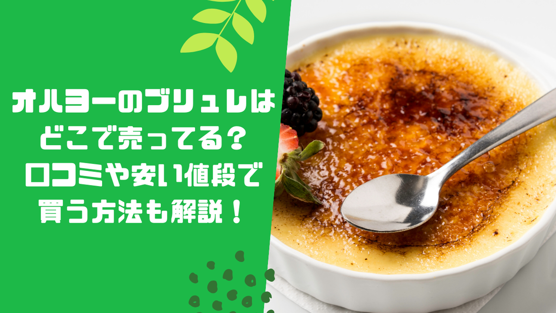 オハヨーのブリュレはどこで売ってる？口コミや安い値段で買う方法も解説！
