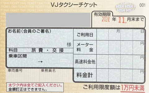 販売されているタクシーチケットの種類